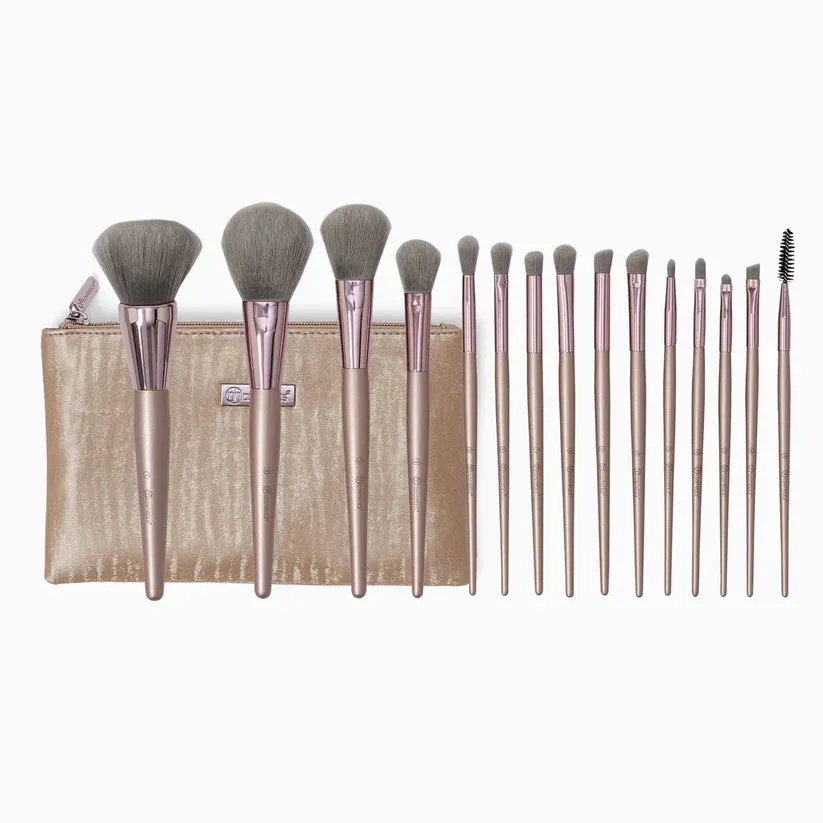 15pcs BH Cometics with Leather Pouch All-in-One Beauty Makeup Brushes Set