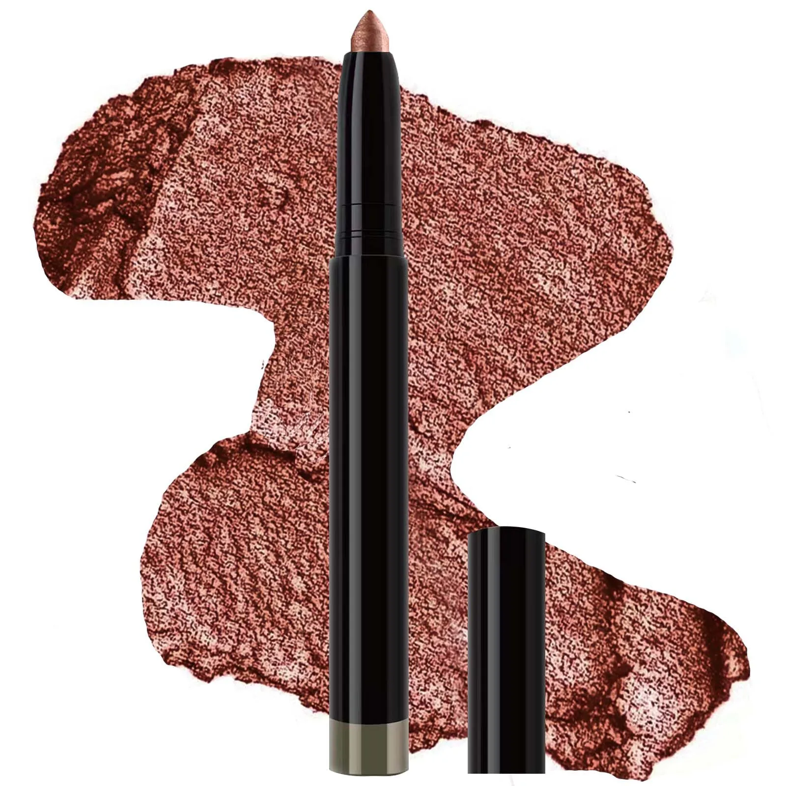 2 in1 Rose Glod Brown Eyeshadow stick Eyeliner Pencil Cream Shimmer Smooth Eye Shadow Eye Liner Sharpenable Multi-Use Longwear Eye Makeup waterproof Long-Lasting Transfer-Proof (Rose Brown # 03)