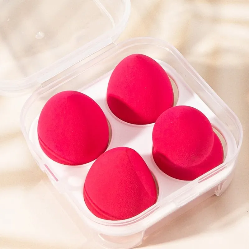 4pcs Makeup Blender Cosmetic Puff Makeup Sponge with Storage Box Foundation Powder Sponge Beauty Tool Women Make Up Accessories