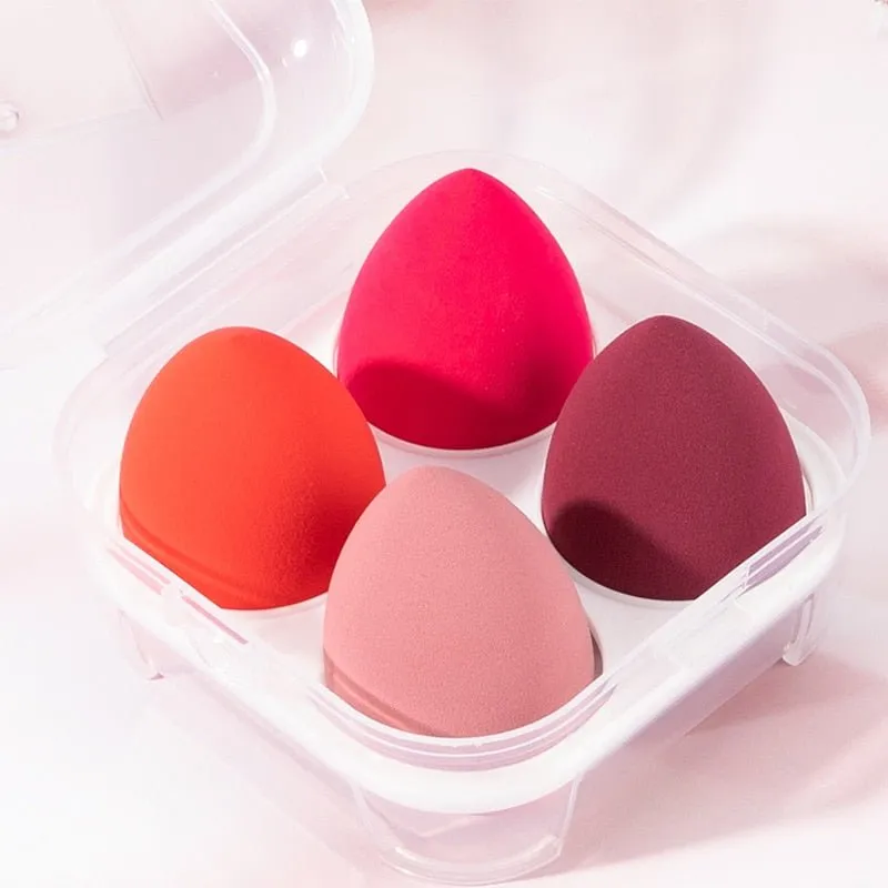 4pcs Makeup Blender Cosmetic Puff Makeup Sponge with Storage Box Foundation Powder Sponge Beauty Tool Women Make Up Accessories