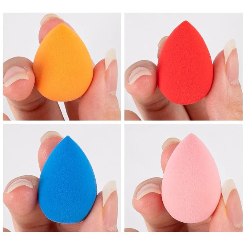 4pcs Makeup Blender Cosmetic Puff Makeup Sponge with Storage Box Foundation Powder Sponge Beauty Tool Women Make Up Accessories