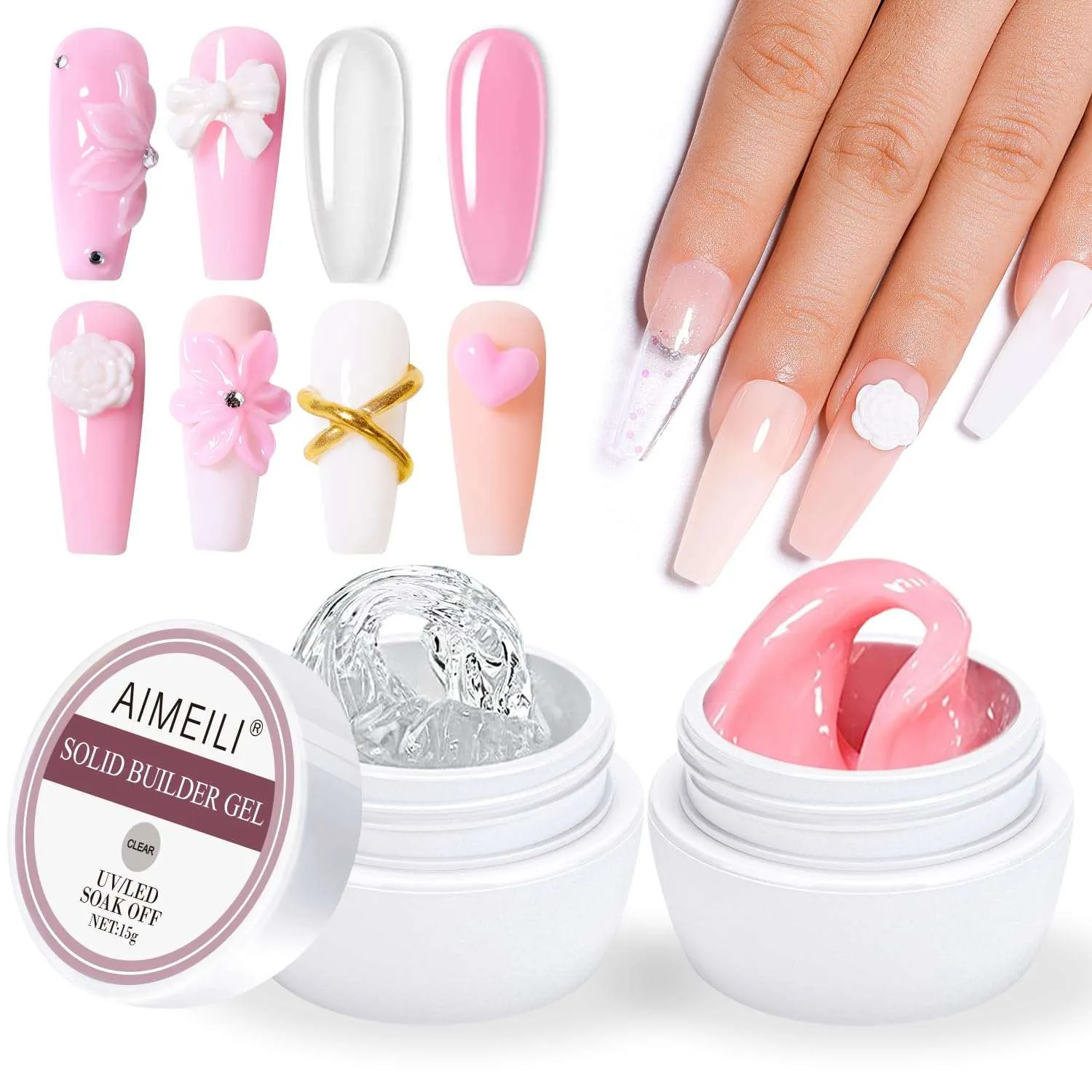 5 in 1 Solid Nail Gel Clear Kit