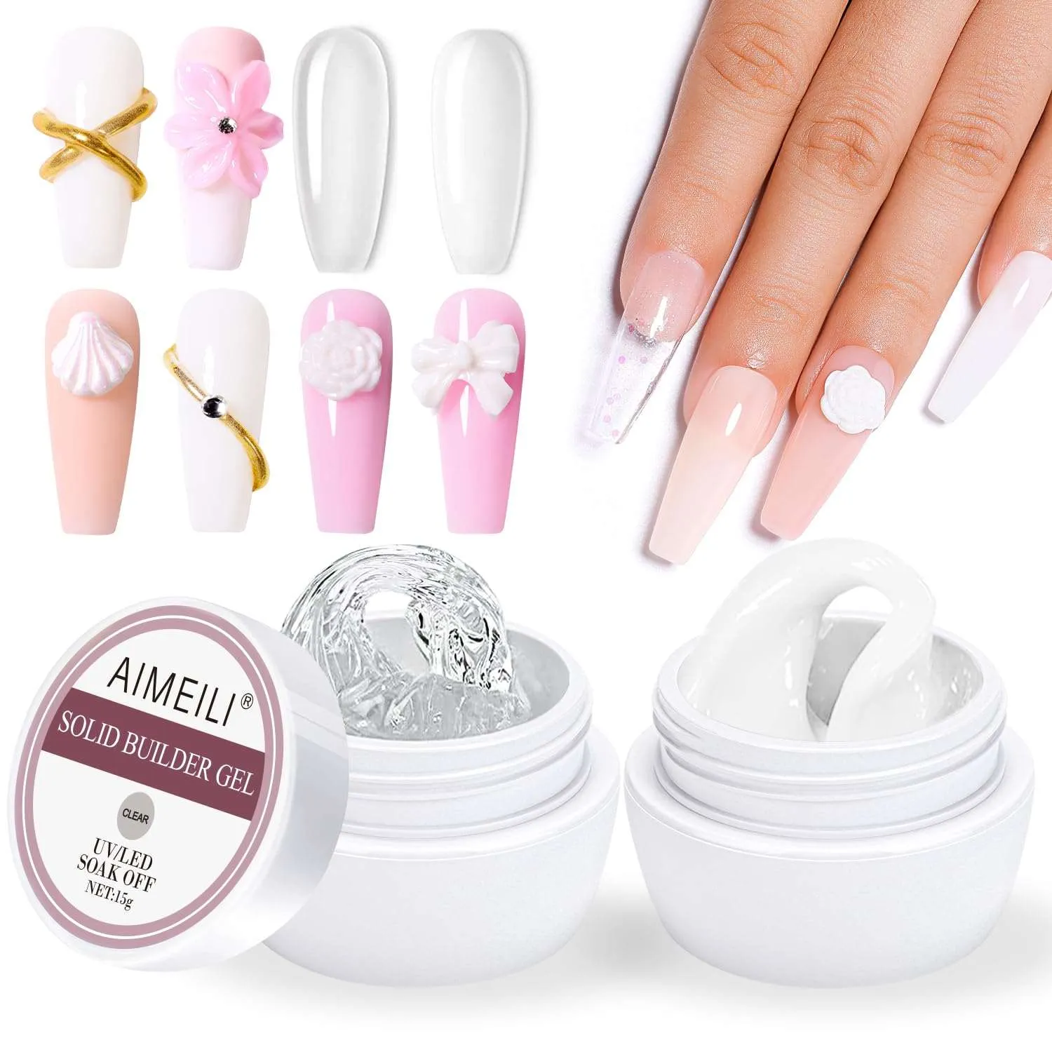 5 in 1 Solid Nail Gel Clear Kit