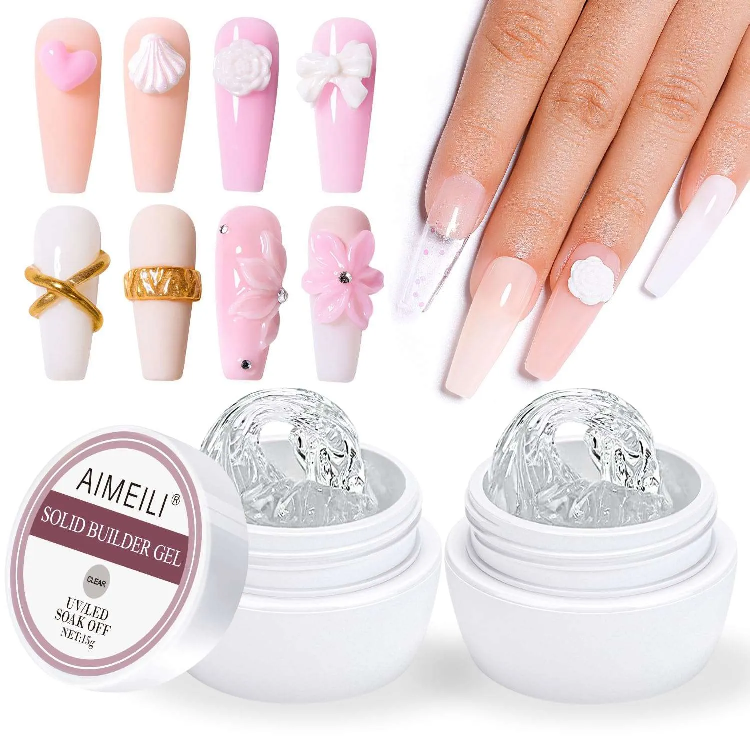 5 in 1 Solid Nail Gel Clear Kit