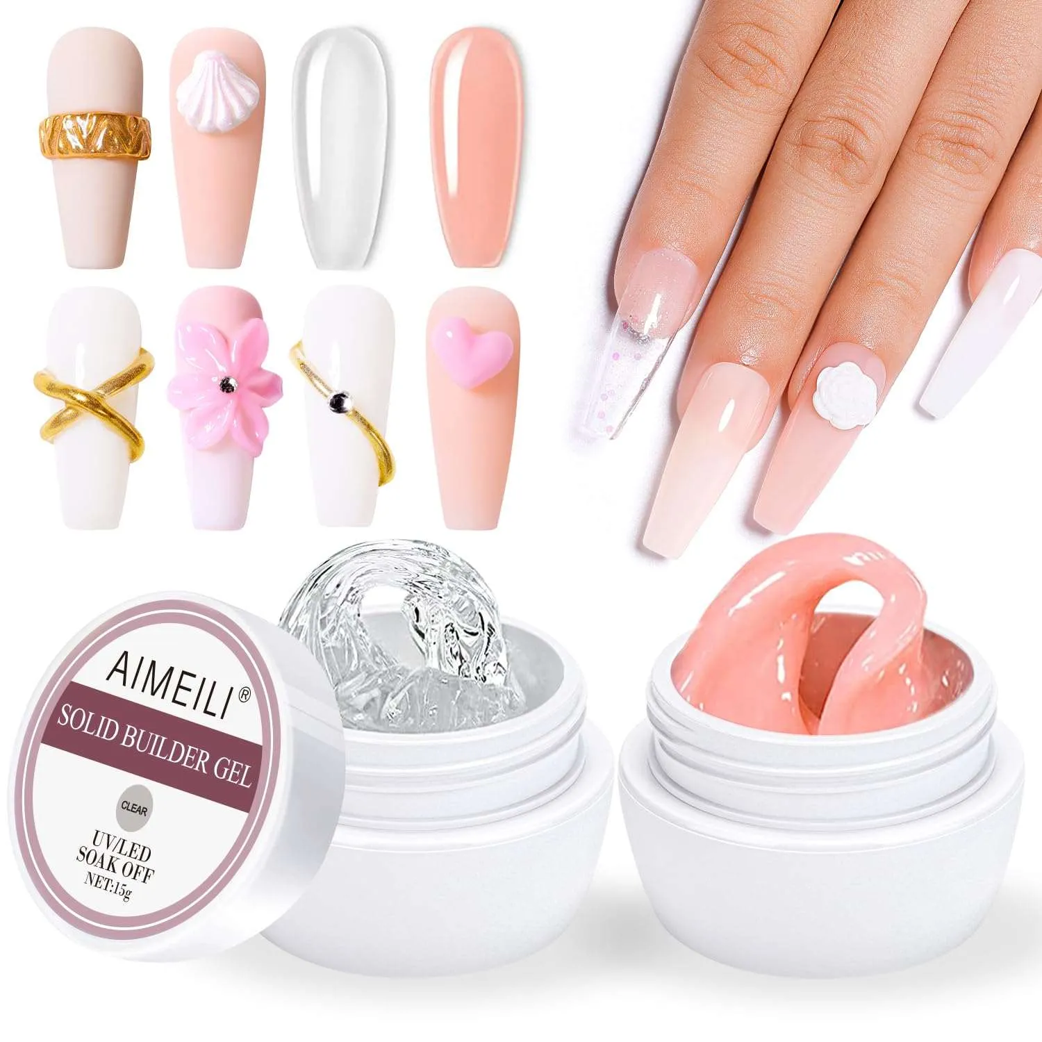 5 in 1 Solid Nail Gel Clear Kit