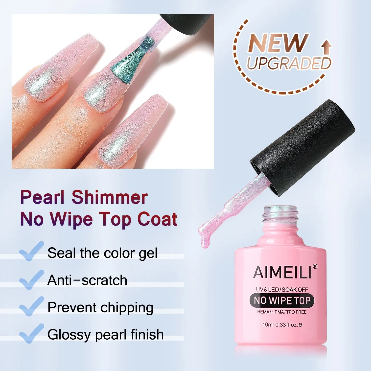 AIMEILI Pearl Top Coat Gel nail polish BKT003