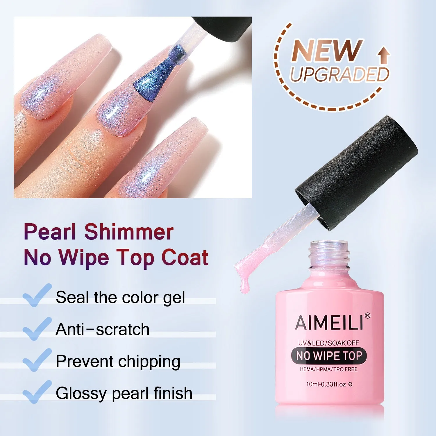 AIMEILI Pearl Top Coat Gel nail polish BKT004