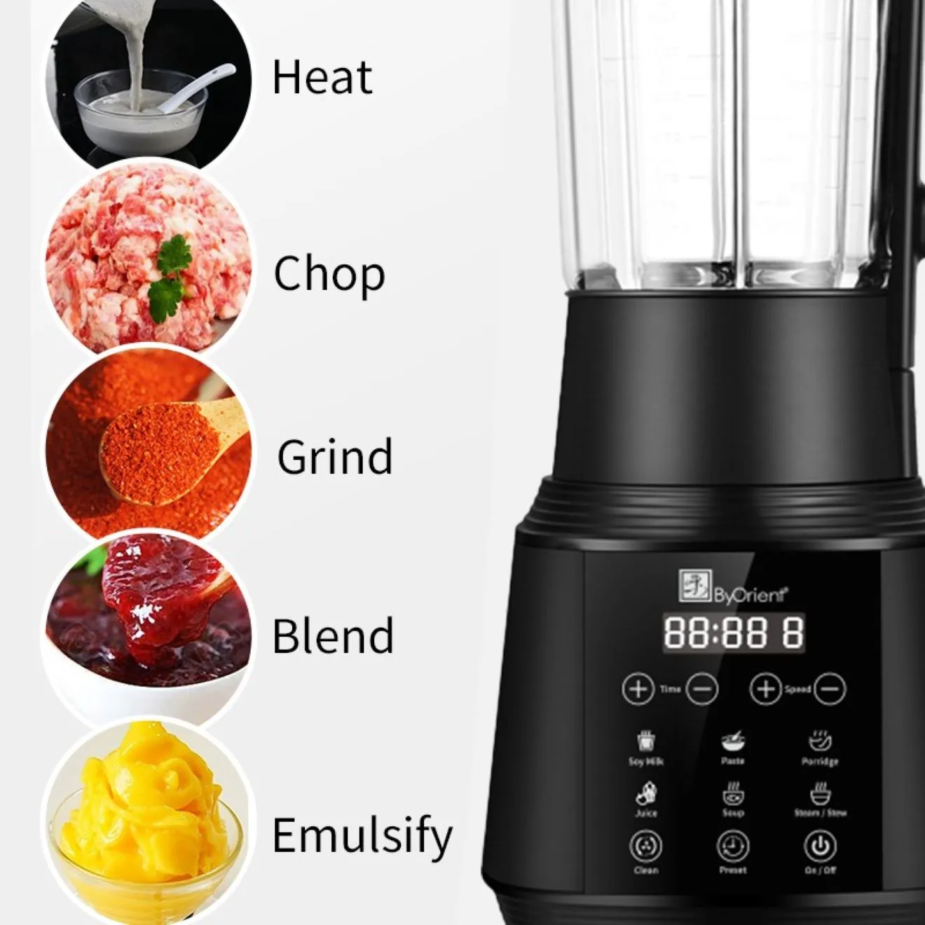 ByOrient Tempered Glass Multi-Function Blender BO-HB61