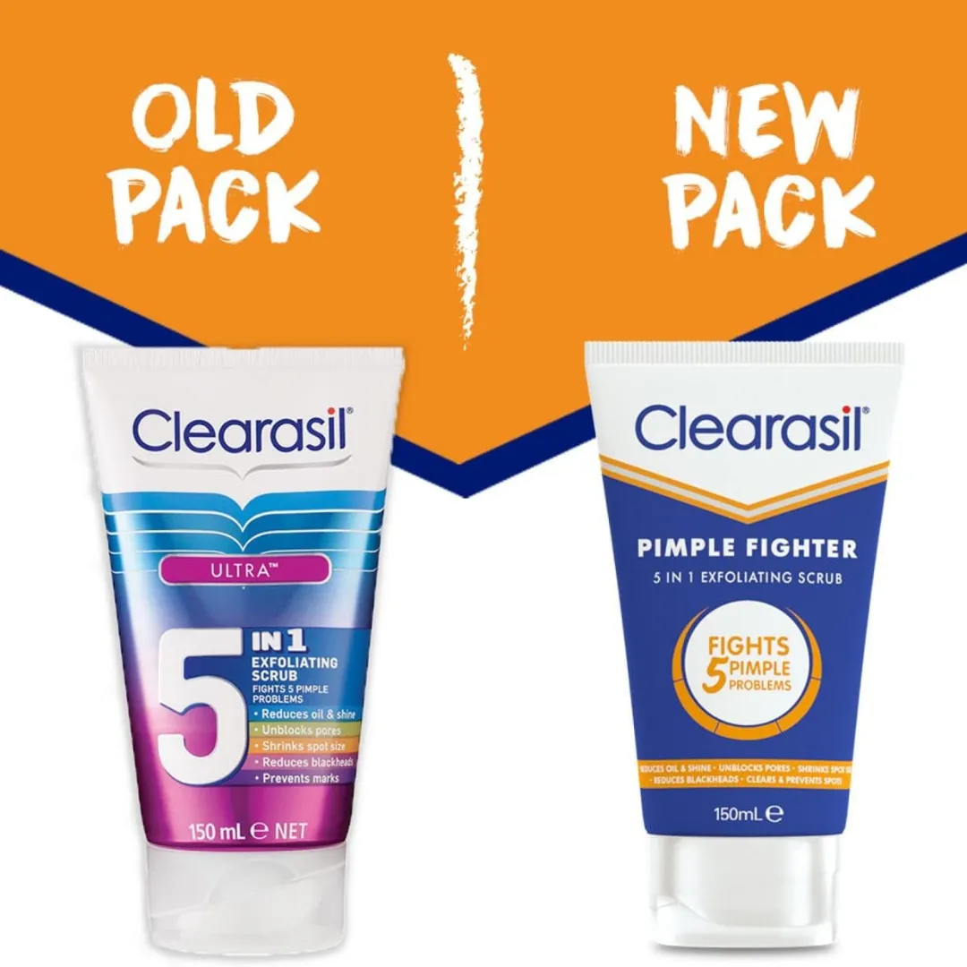 Clearasil 5 in 1 Multi-Action Exfoliating Face Scrub 150ml (T)