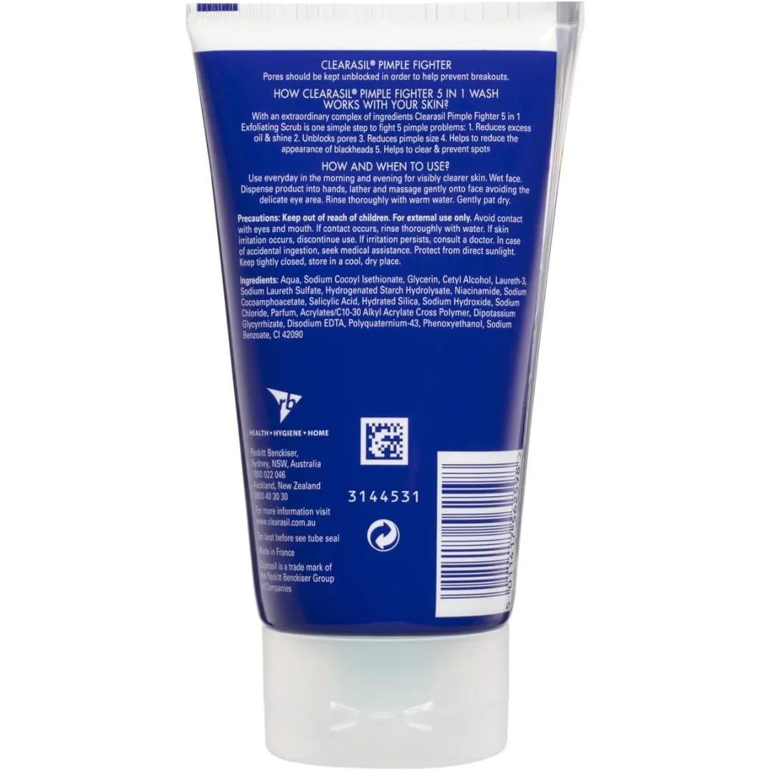 Clearasil 5 in 1 Multi-Action Exfoliating Face Scrub 150ml (T)