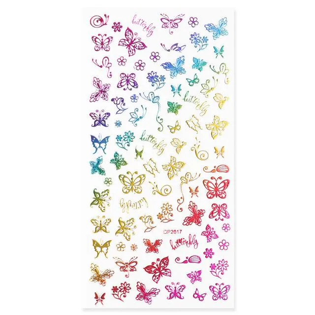 Coloured Butterfly/Heart/Crown Nail Art Stickers