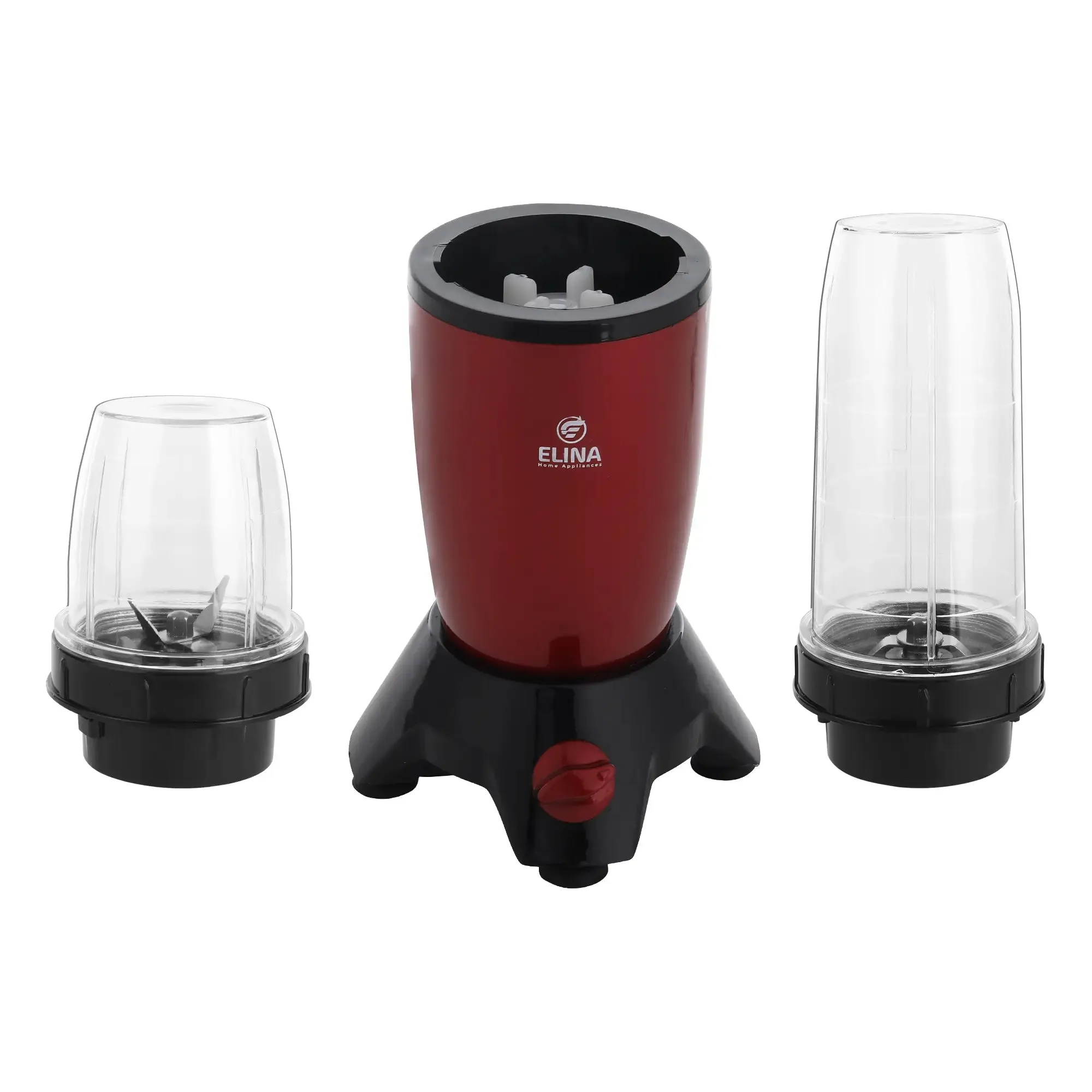 Elina Nutri Ace Diamond Mixer Grinder Blender, 400-watt, 2 Transparent Jars, Knob, Victoria Red