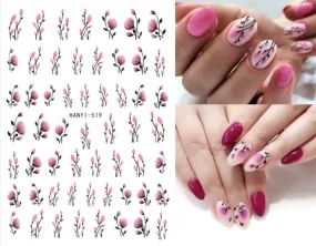 Flowers Nail Art Stickers 48 Different Floral Decal Sheets Available! You Choose Fingernail Decorations Every Color Any Flower Bohemian Designs Fruits Plants Birds Inspirational And Butterflies Too