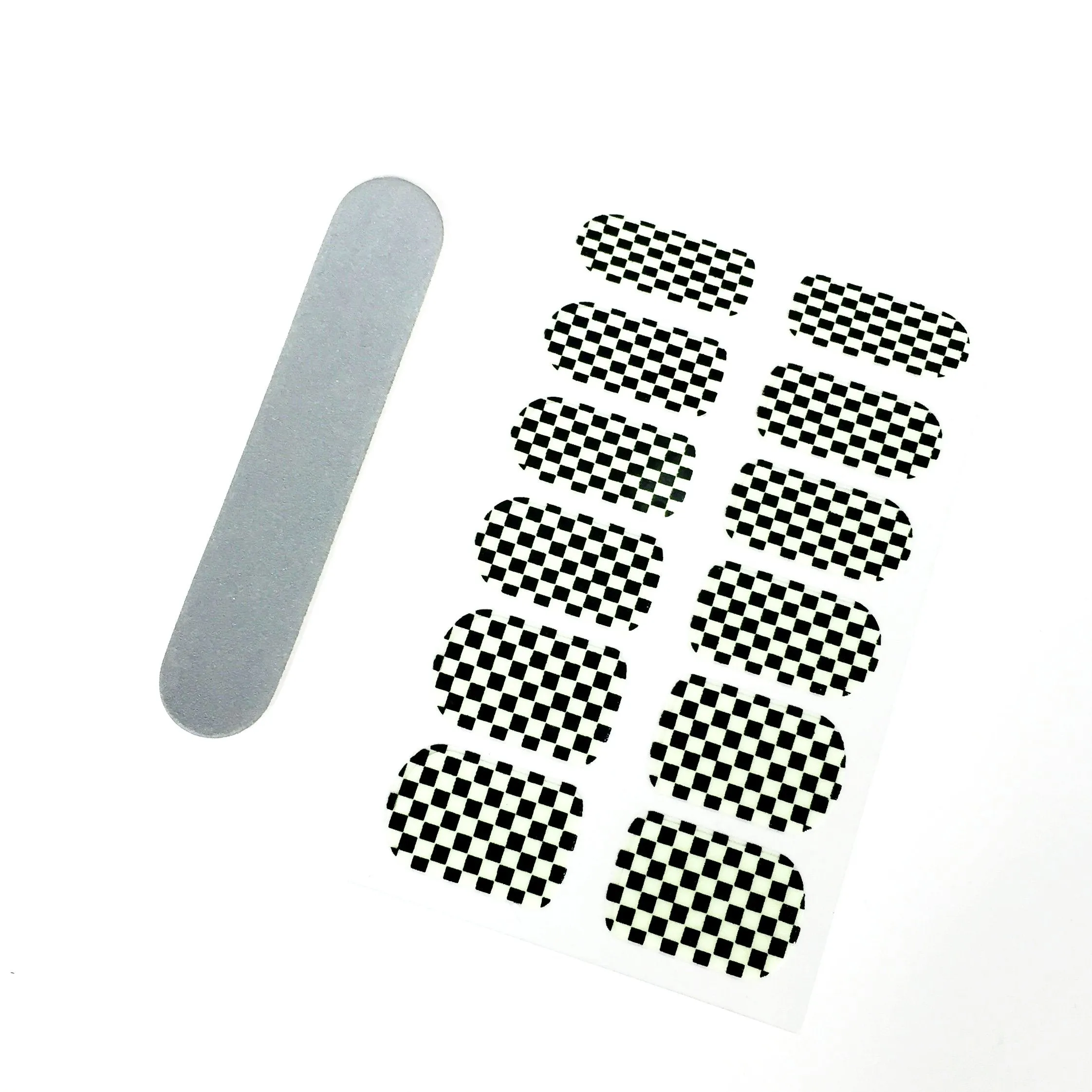 Glow Checkered Nail Decals