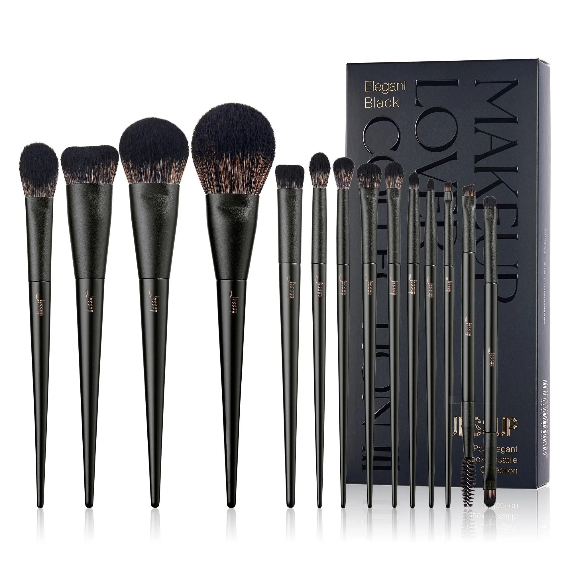 Jessup Makeup Brushes 10-14pcs Makeup Brush set, Synthetic Foundation Powder Contour Eyeshadow Liner Blending Highlight