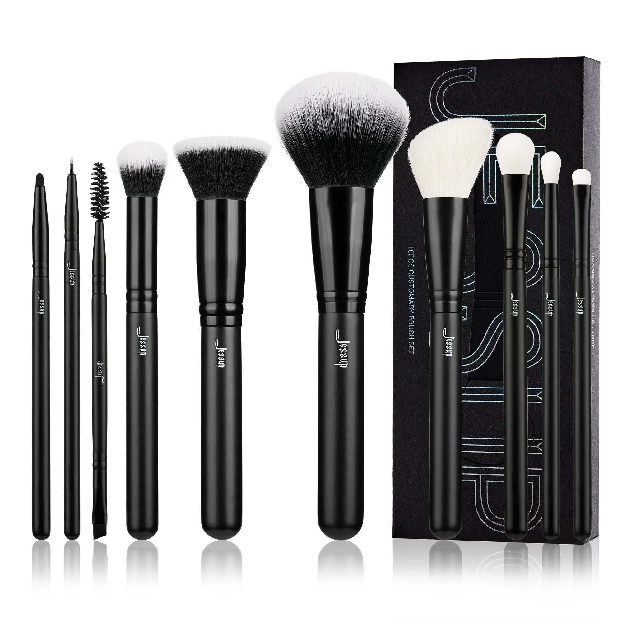 Jessup Makeup Brushes 10-14pcs Makeup Brush set, Synthetic Foundation Powder Contour Eyeshadow Liner Blending Highlight