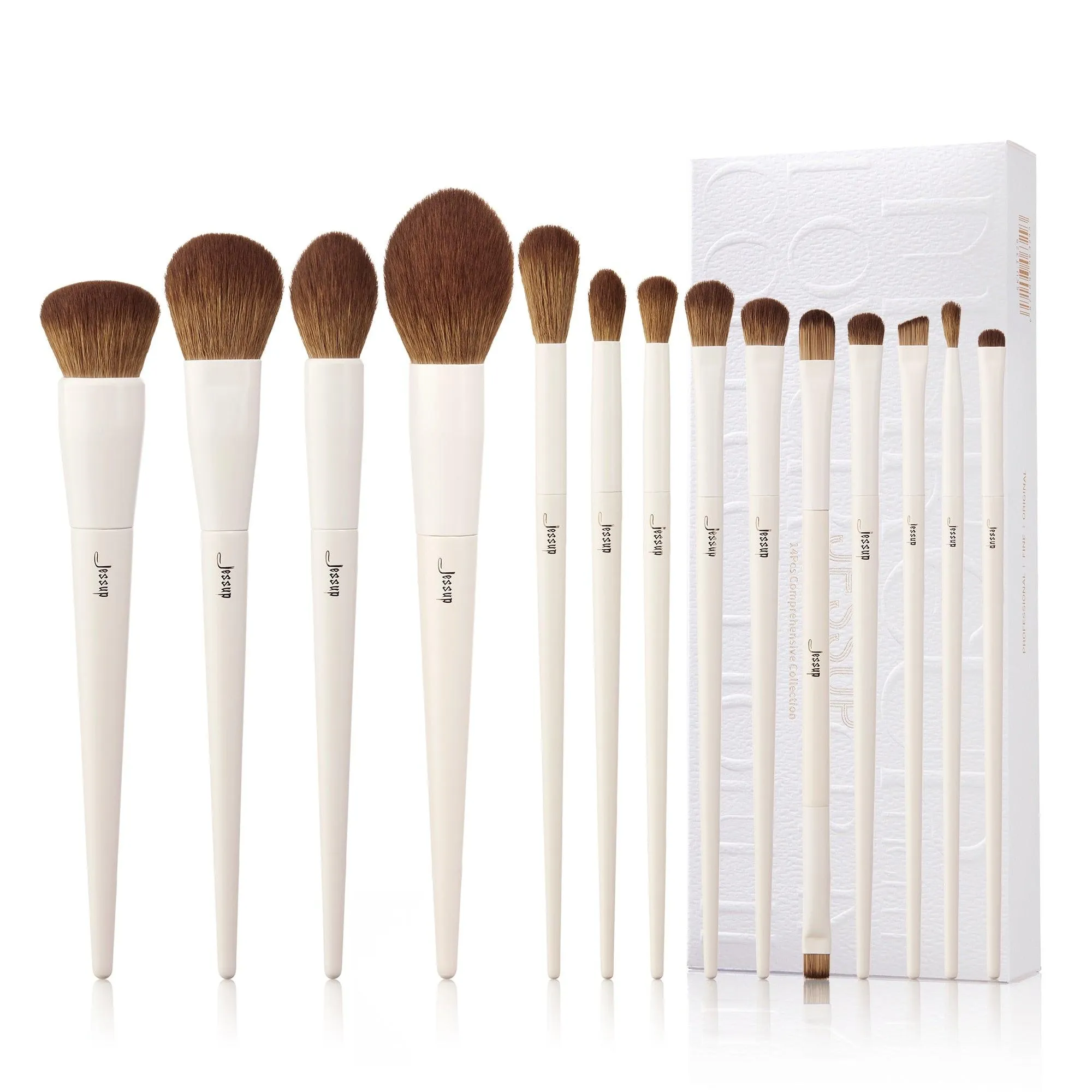 Jessup Makeup Brushes 10-14pcs Makeup Brush set, Synthetic Foundation Powder Contour Eyeshadow Liner Blending Highlight