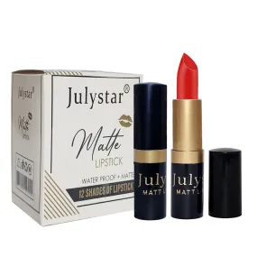 Julystar Pack Of 12 pcs New Matte Long lasting Lipstick For Girls and For Women