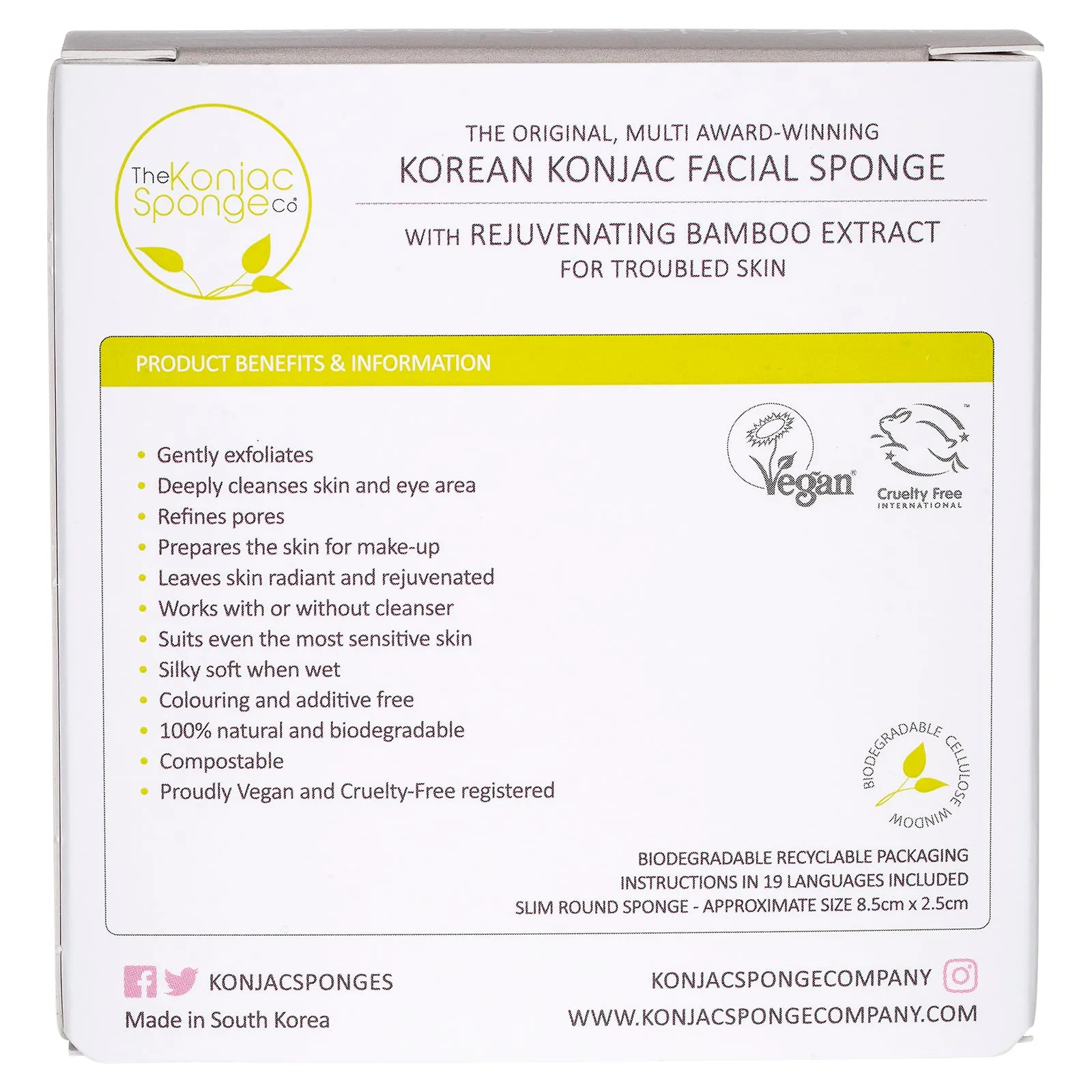 Konjac Bamboo Extract Facial Sponge - New Shape