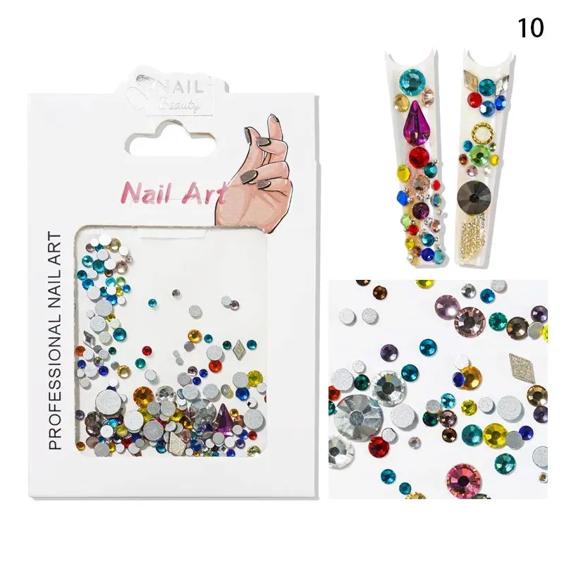 Mixed Colour & Shape Nail Art Rhinestones Pack