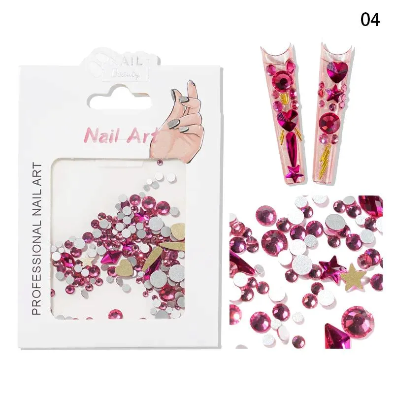 Mixed Colour & Shape Nail Art Rhinestones Pack