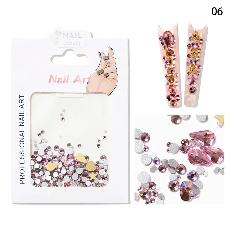 Mixed Colour & Shape Nail Art Rhinestones Pack