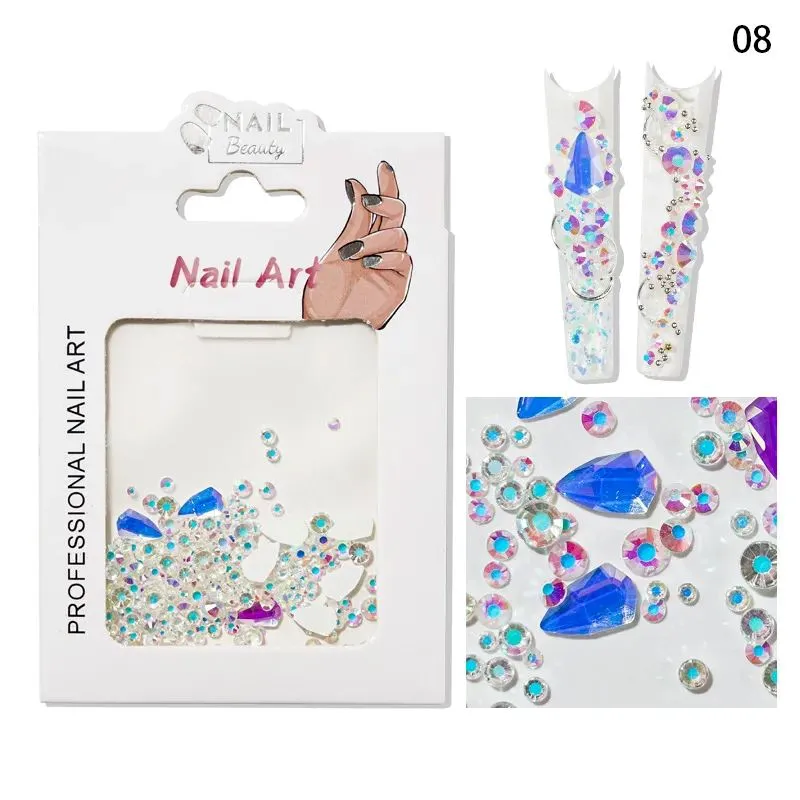 Mixed Colour & Shape Nail Art Rhinestones Pack