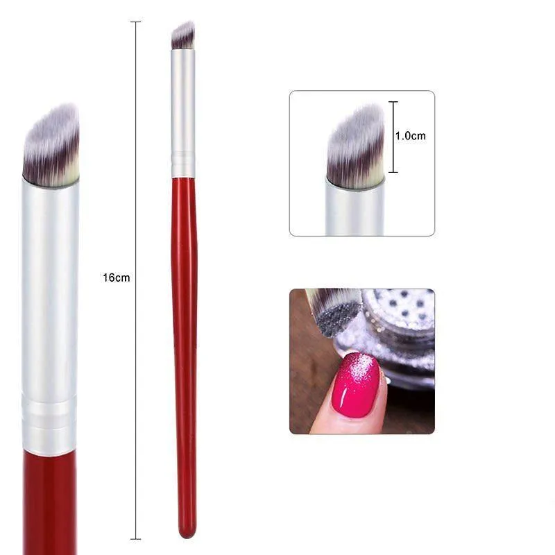 Nail Art Angled Ombre Brush For Powder Colour Mixing