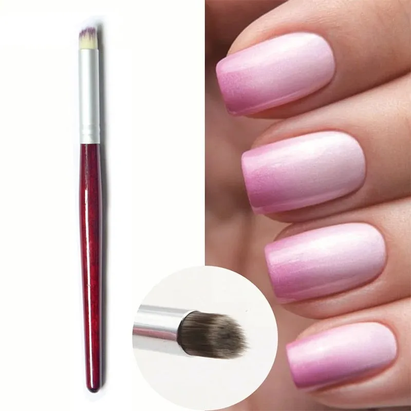 Nail Art Angled Ombre Brush For Powder Colour Mixing