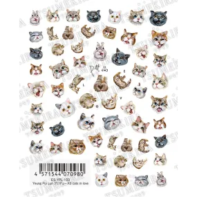 Nail Stickers - Three Cats in Love