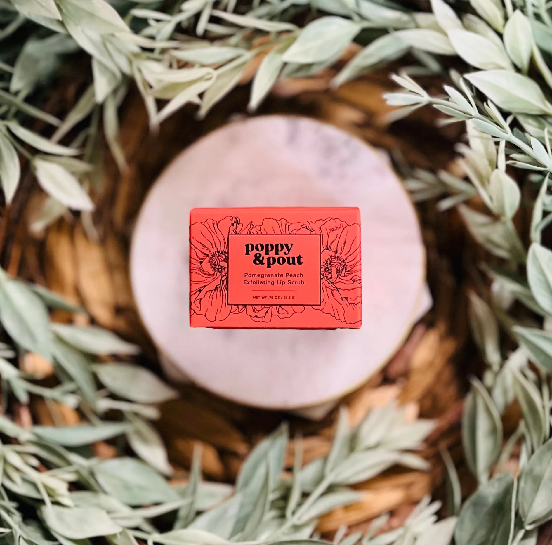 Poppy & Pout Lip Scrub  Pomegranate Peach